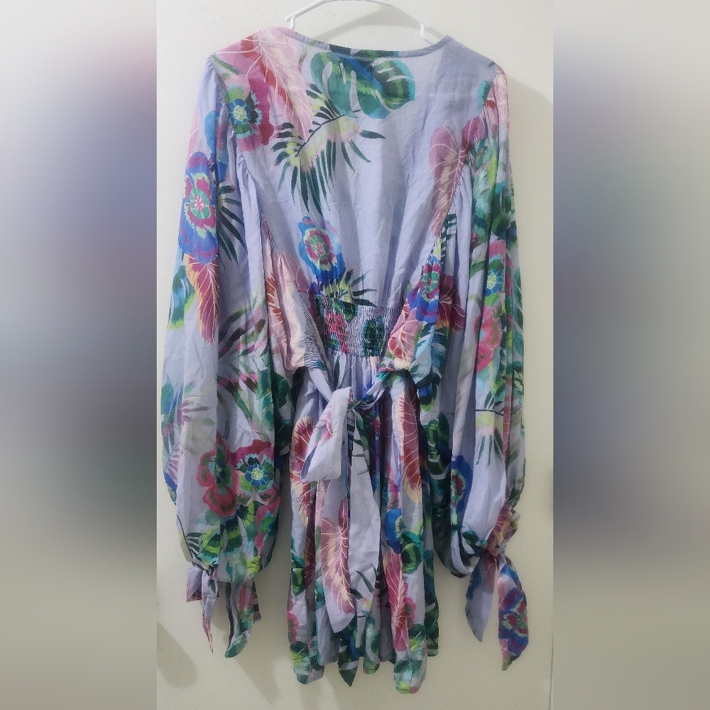 Miss June Paris Floral Long Sleeve Dress, Size Small, 100 % Modal - Picture 6 of 11